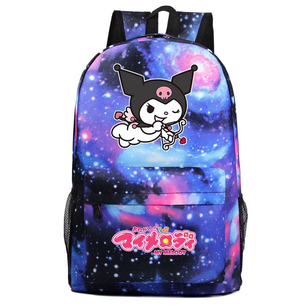 Mayoulove Kuromi Backpack Stylish Design, Lightweight Material for School and Outdoor Adventures-Mayoulove