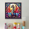 Glass Painting-Pterosaur-11CT Stamped Cross Stitch 40*40cm/15.75*15.75in tapestrymarket