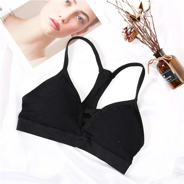 Solid Color Sexy Women Bra Cotton Tops Bralette Underwear Wireless Brassiere for Female Intimate Lingerie Tank Tops Fitness