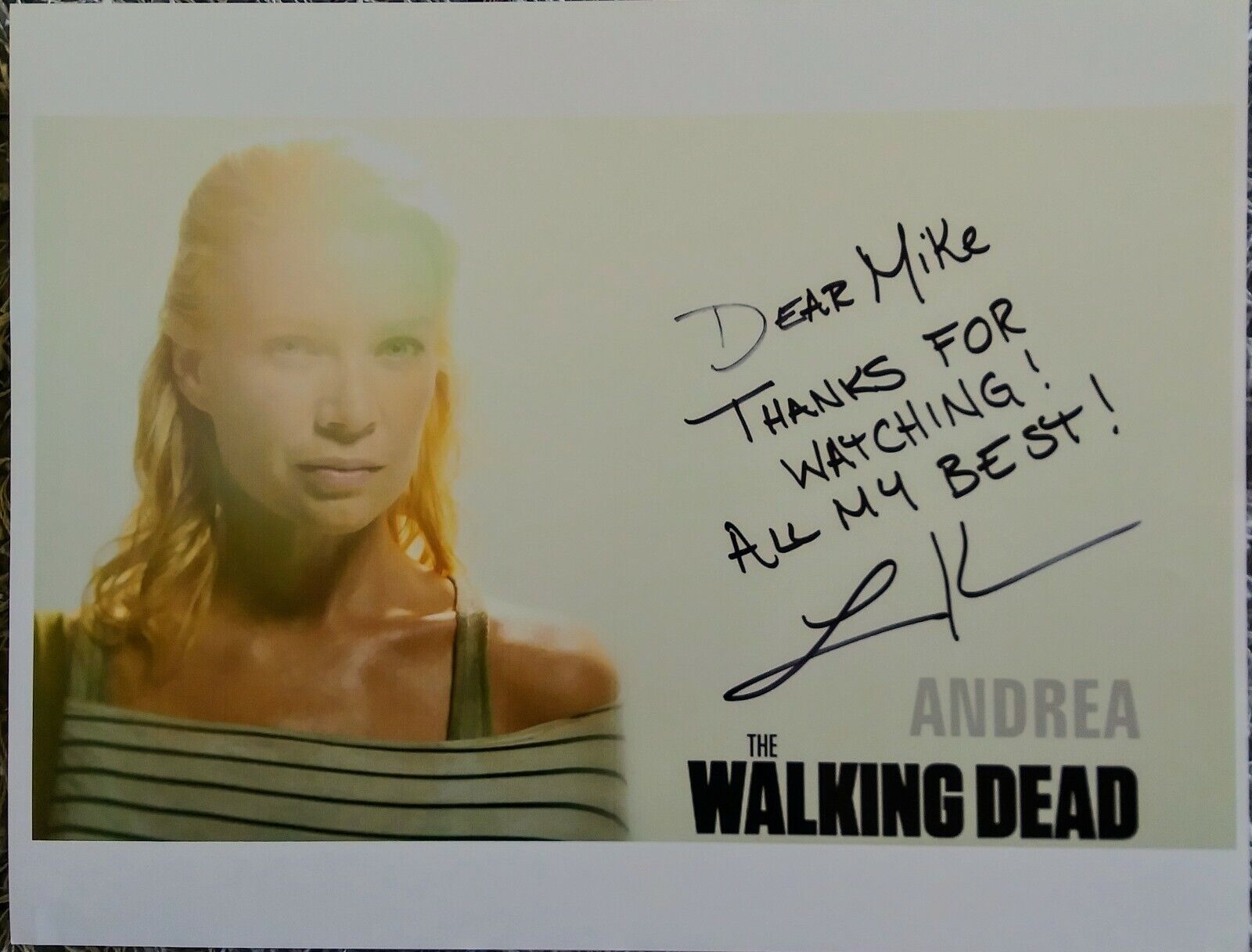 LAURIE HOLDEN AUTOGRAPHED SIGNED THE WALKING DEAD 8.5x11 Photo Poster painting - ANDREA X-FILES