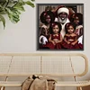 Afroamerikanischer Weihnachtsmann und Kinder - Rundbohrer Diamantmalerei - 40*40cm