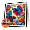 Diamond Painting -DIY Round Drill Fighting Fish in the Flower Bushes(40x40cm)