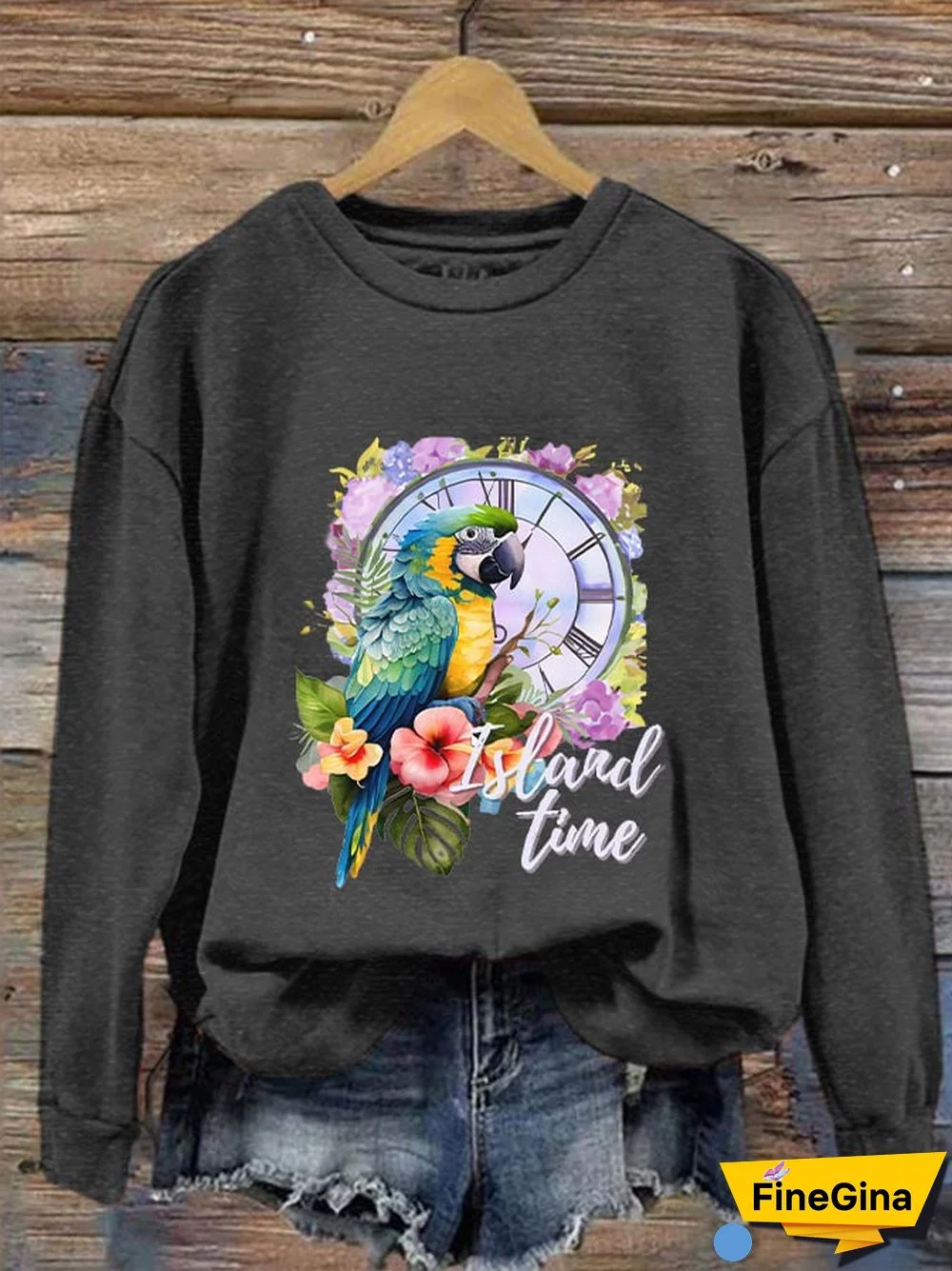 Women's Retro Parrothead Graphic Sweatshirt