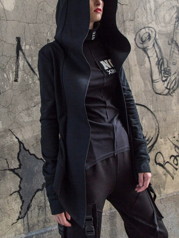 Fashionable Casual Dark Hooded Outwear