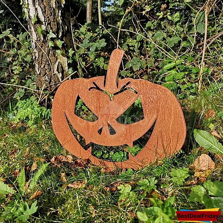Unique Metal Pumpkin Insert Sign For Halloween Decoation