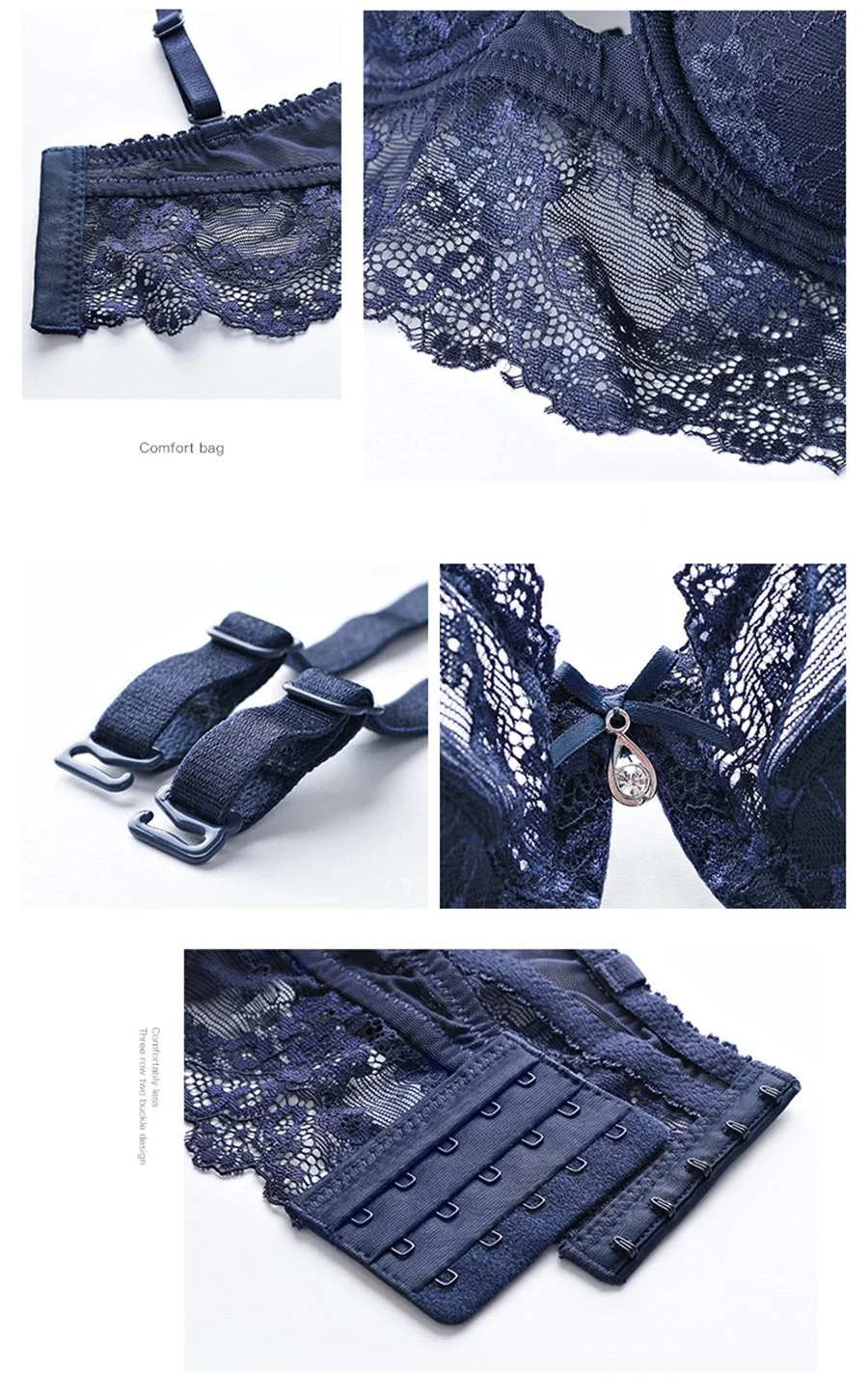 Ultra-thin sexy lace bra set