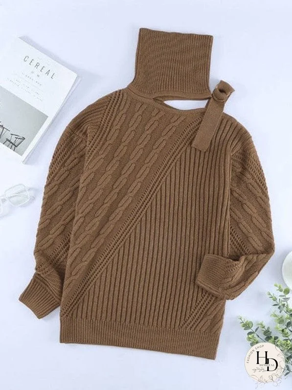 Unique Knit Sweater with Cutout Detail