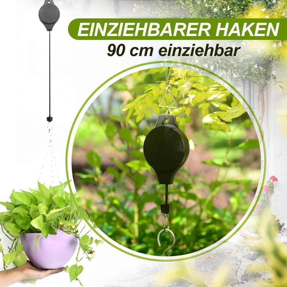 Meladen™ Einziehbarer Haken, Pflanze Seilzug für Garten Töpfe und Vogel-Feeder