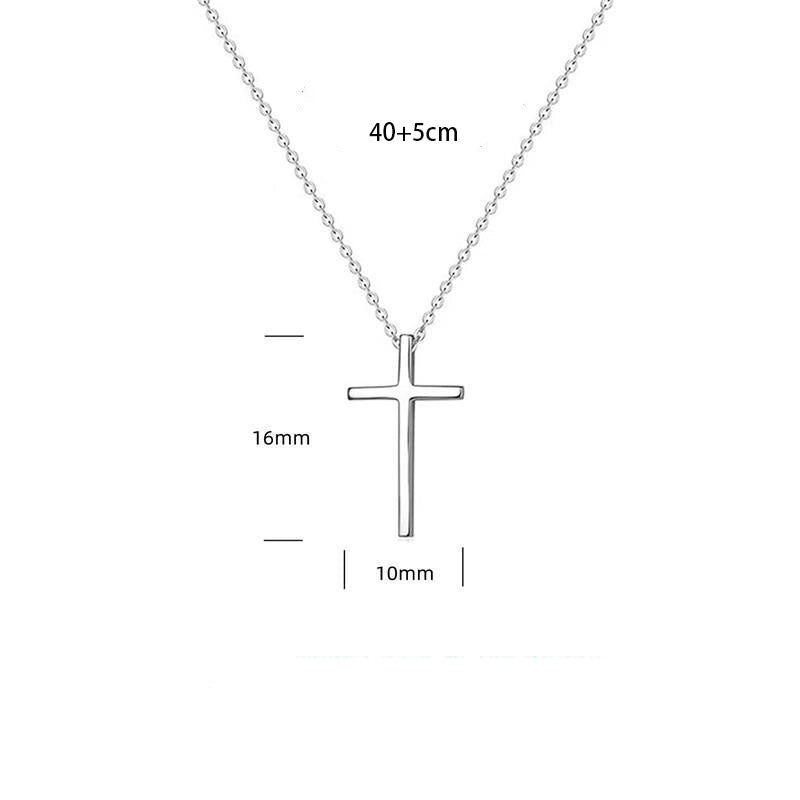 925 Sterling Silver Plating Cross Pendant Necklace