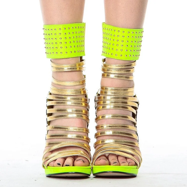 Neon green sale gladiator sandals