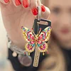 6Pcs DIY Dragonfly Butterfly Acrylic Double Sided Diamond Painting Keychains