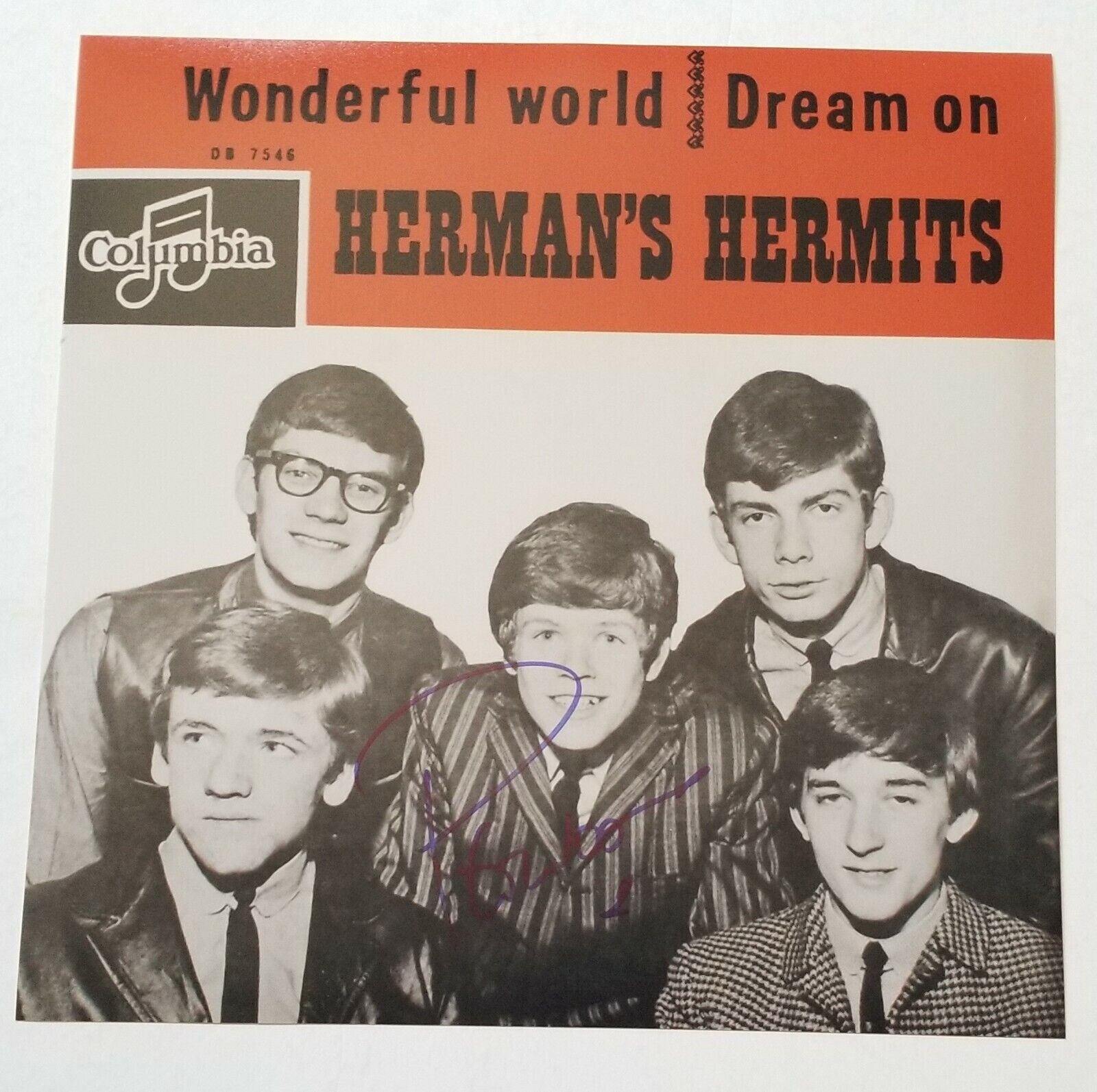 Peter Noone Herman's Hermits SIGNED 11x11 Wonderful World Photo Poster painting COA Autographed