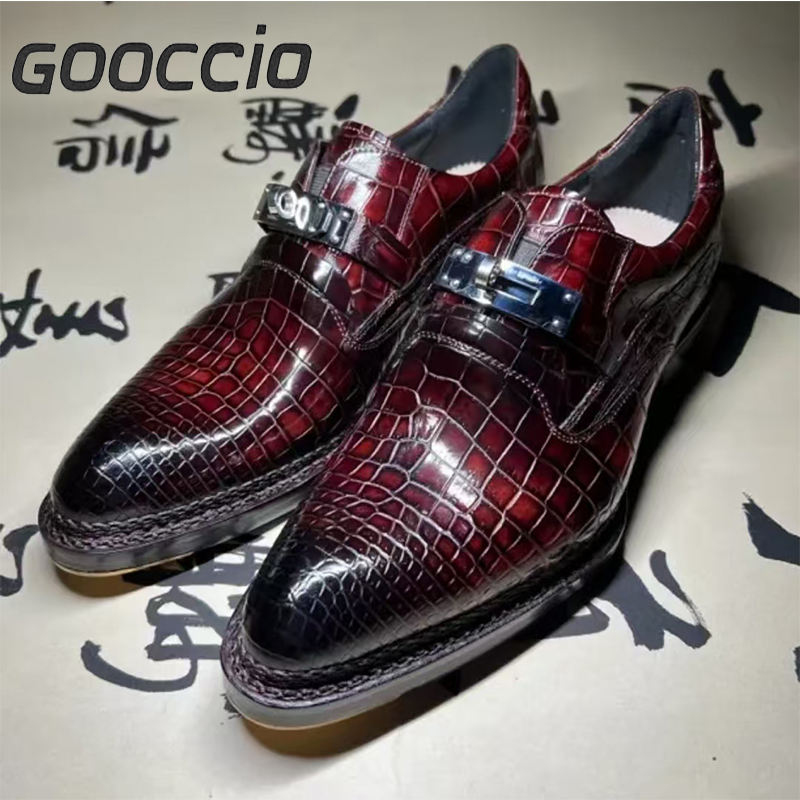 SL181 Crocodile Leather Dress Shoes/Oxford Shoes For Men GOOCCIO   