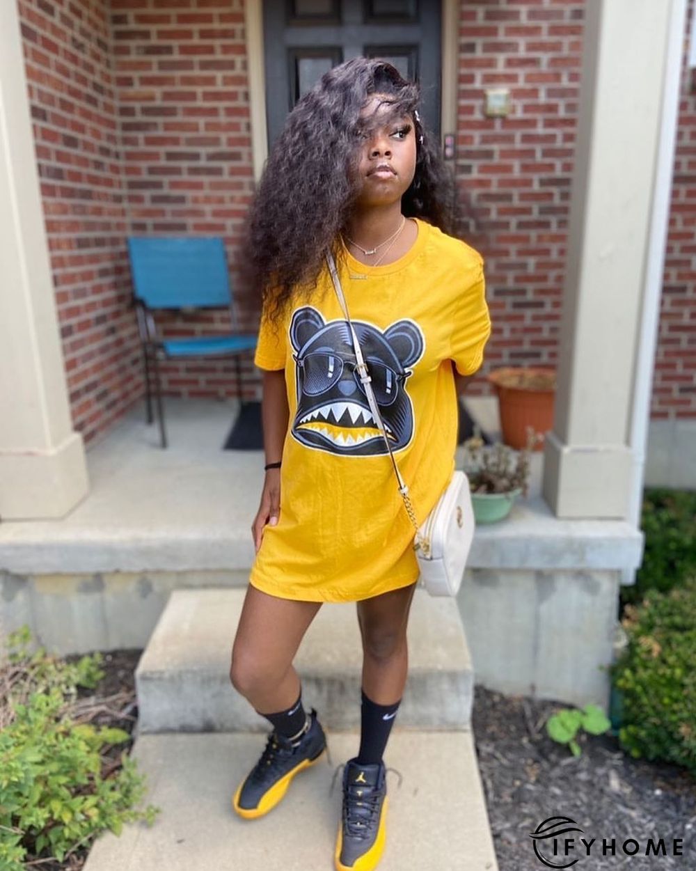 Fashion Personality Cartoon Print T-shirt Dress | IFYHOME