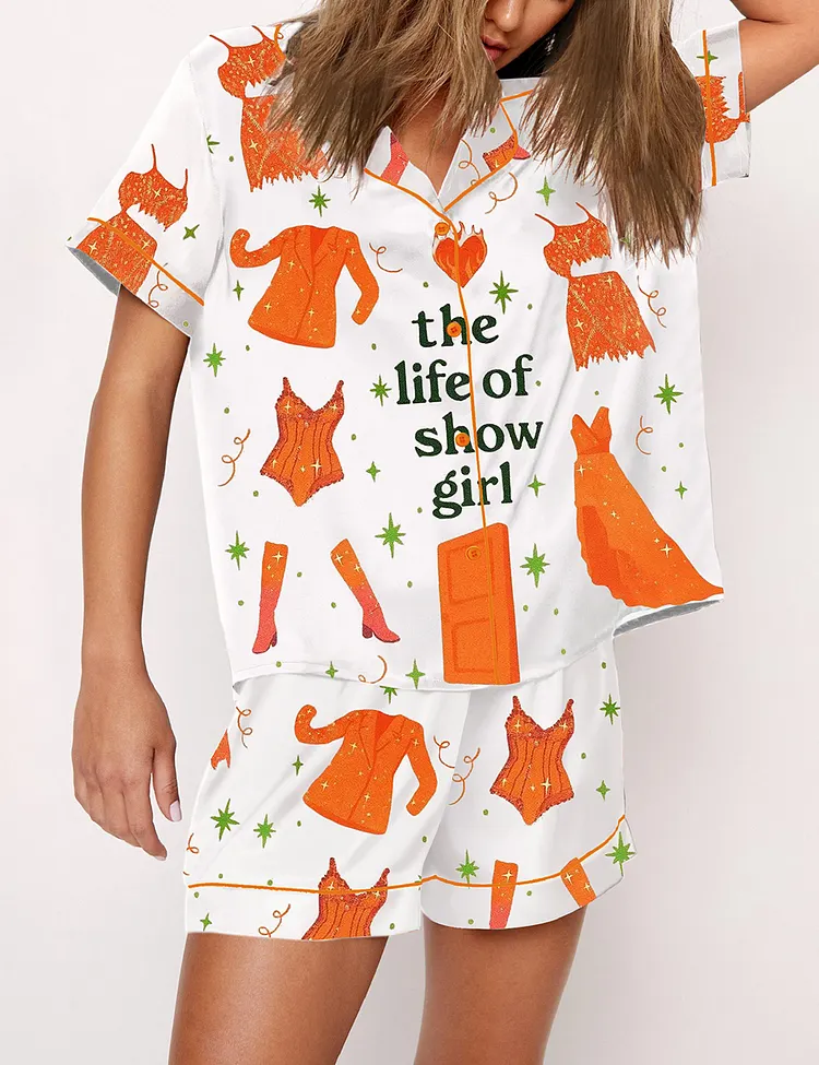 Women&rsquo;s The Life Of A Showgirl TS12 Short Sleeve Satin Pajama Set