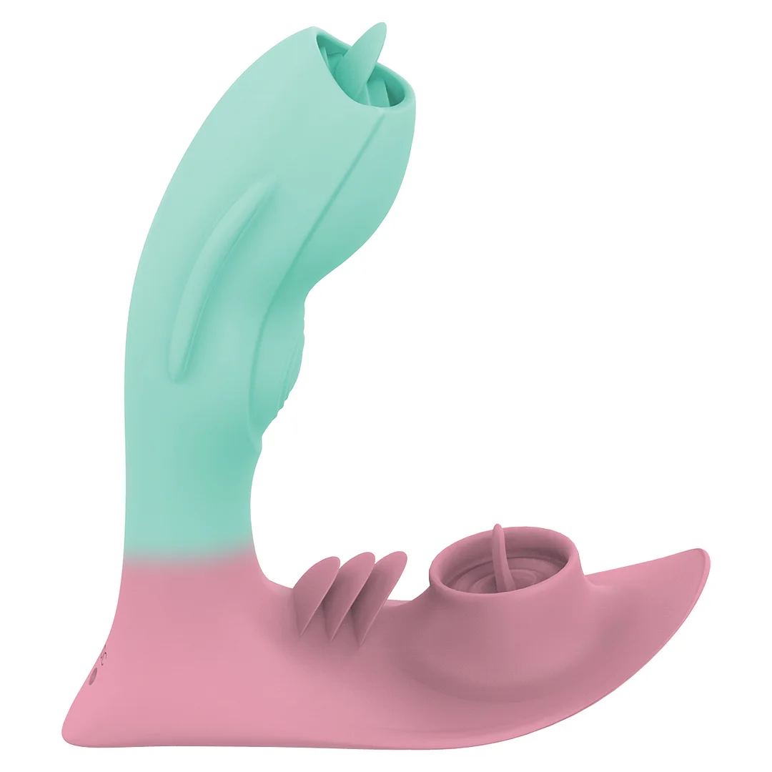 3-in-1 App Remote Control Tongue-licking Clitoris Sucker & Panty Vibrator - Rose Toy