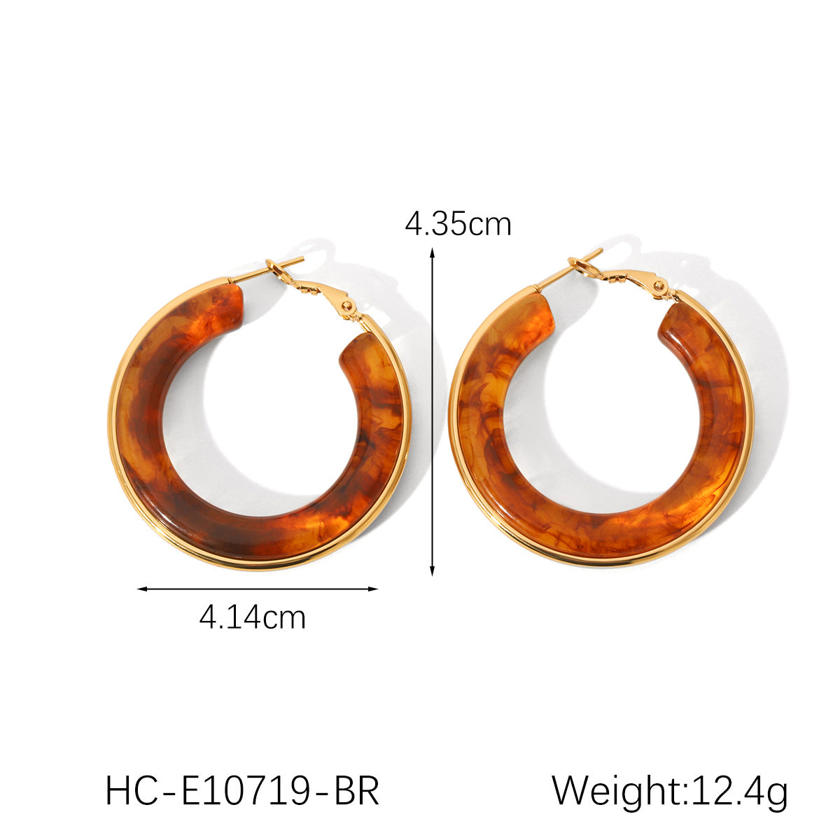 French Retro Style Stainless Steel Earrings Resin Earrings Female Earrings Niche Design