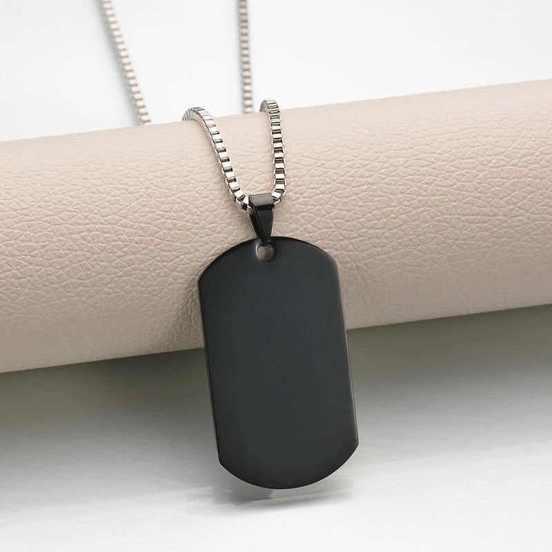 Minimalist Dog Tags Titanium Steel Men’s Pendant Necklace Men Pendant Necklaces