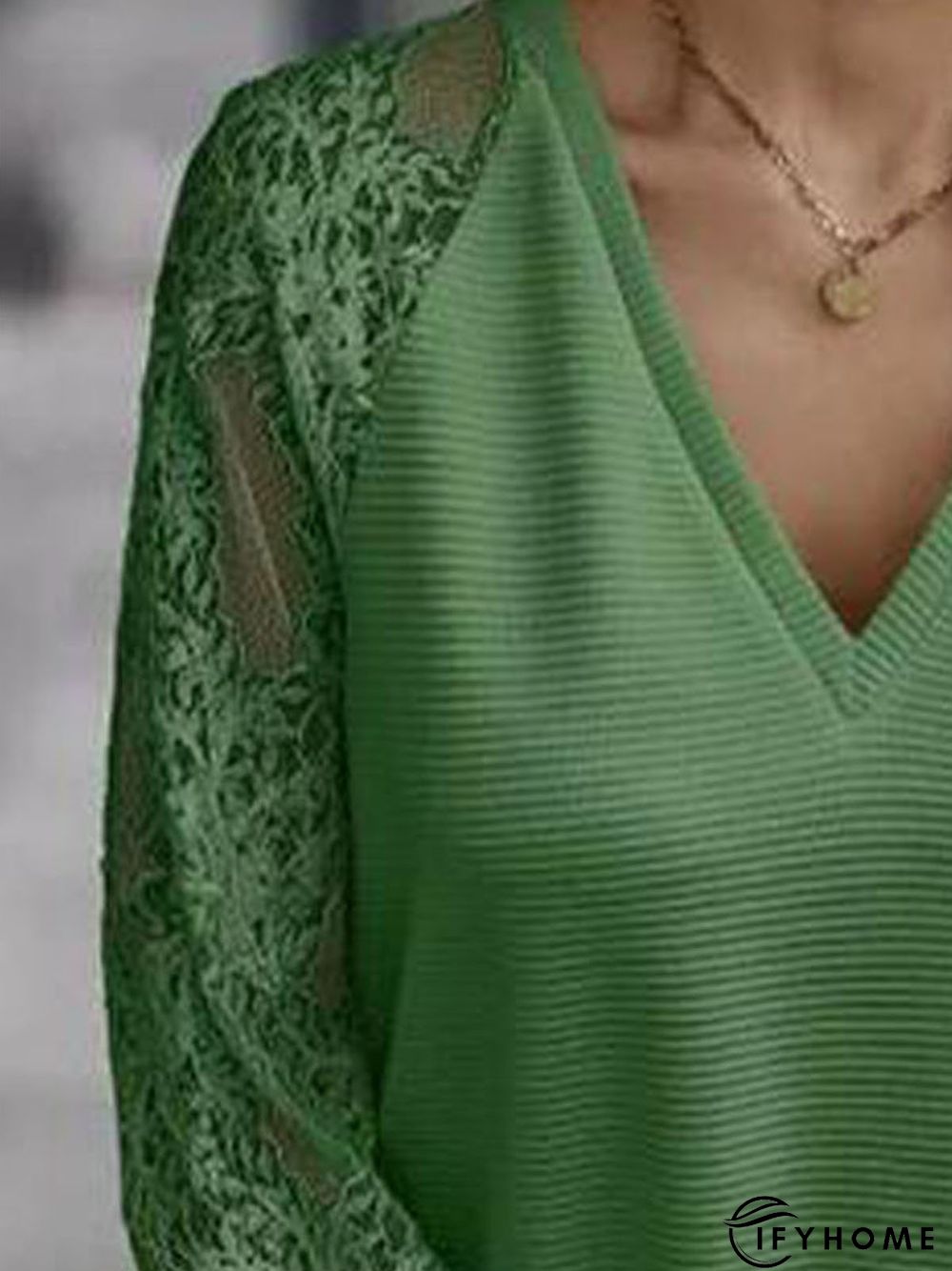 Knitted Lace Casual Regular Fit Daily Top | IFYHOME