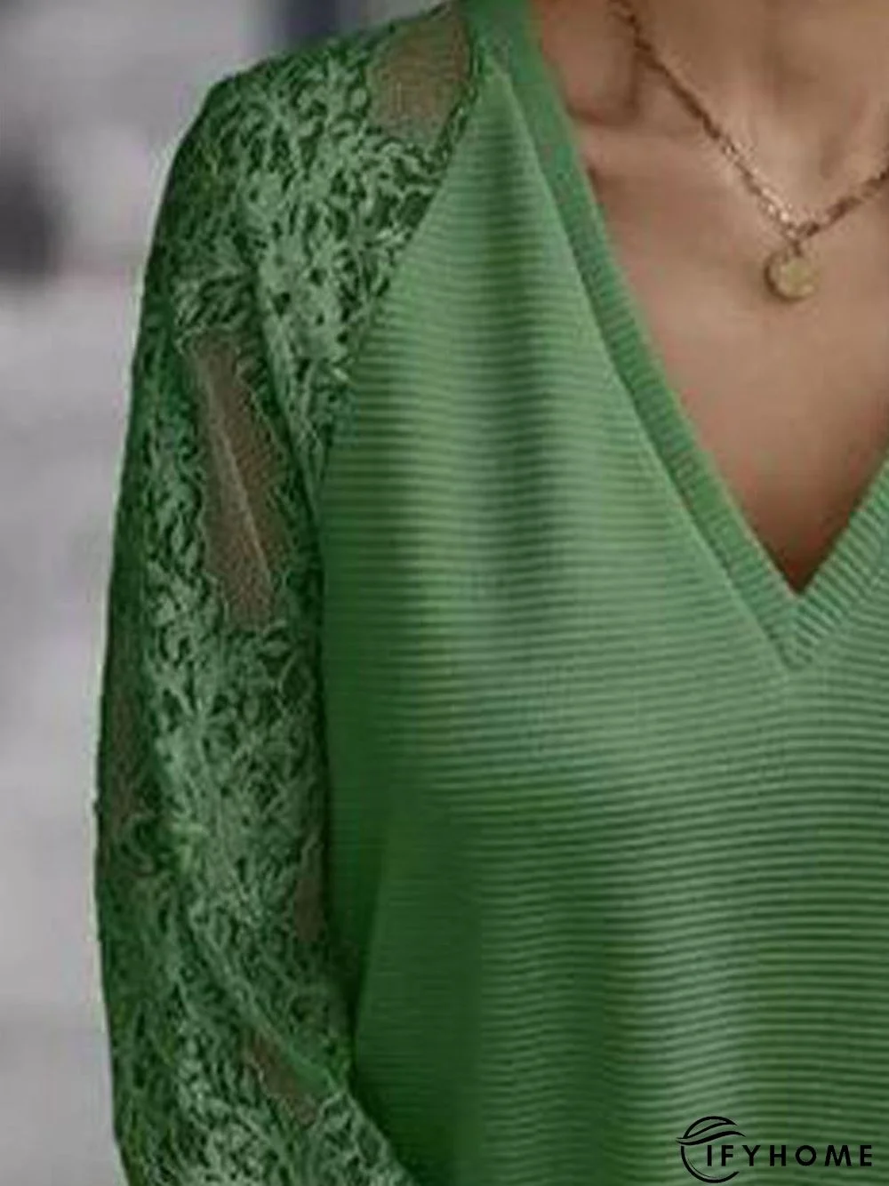 Knitted Lace Casual Regular Fit Daily Top | IFYHOME