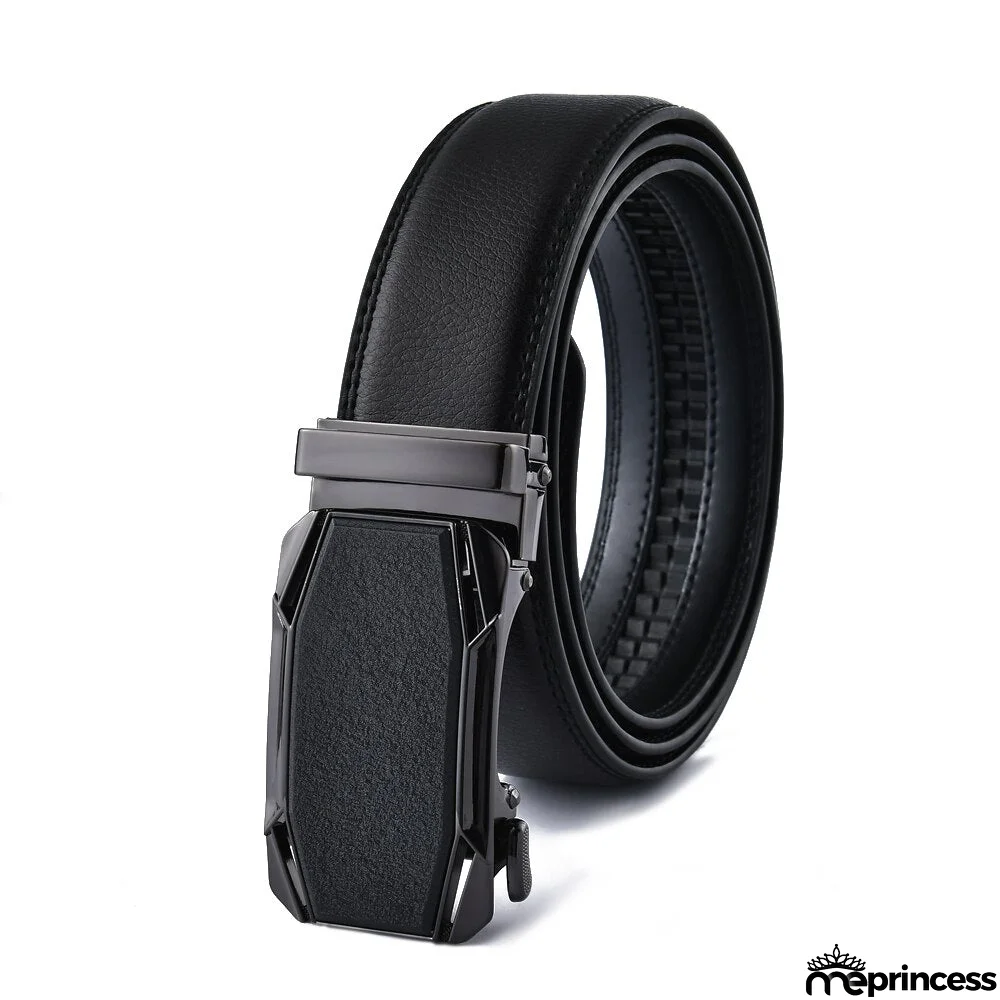Men's Cowskin Automatic Metal Buckle Luxury Solid Pattern Belt
