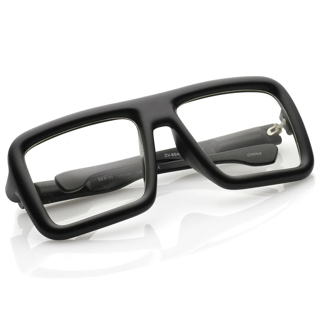 Oversize Bold Thick Frame Clear Lens Square Eyeglasses 58mm