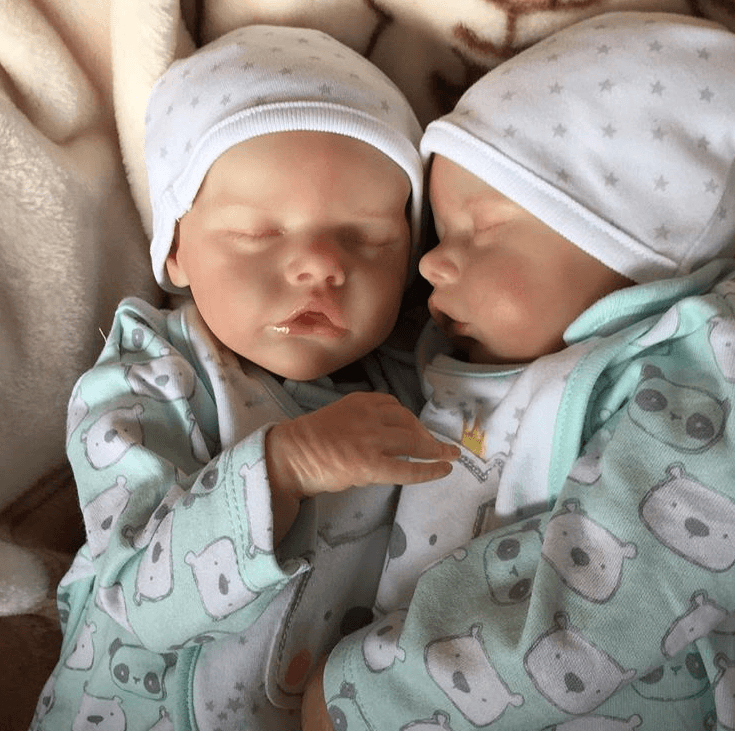 12'' Realistic Look Real Reborn Twins Baby Girl Dolls Romana and Rosaliaa, Birthday Gift 2023