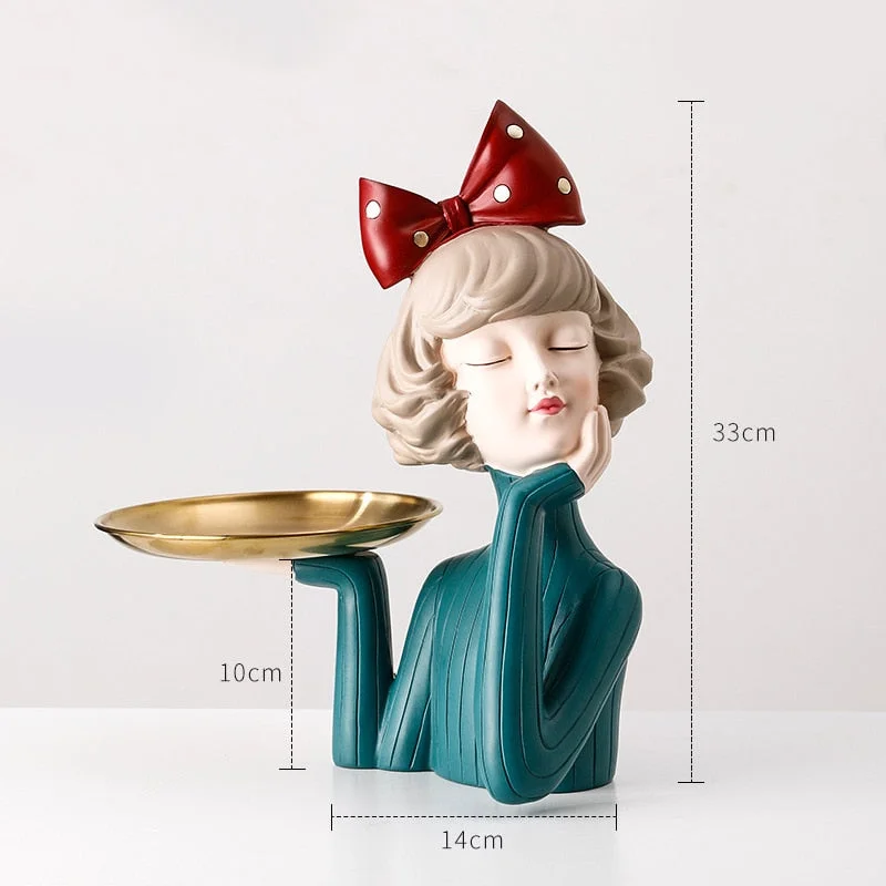 Moden Girl Sculpture Resin Art Statue Fairy Fashion Nordic Home Decoration Tabletop Figurines Gifts Bedroom Decor Accessories