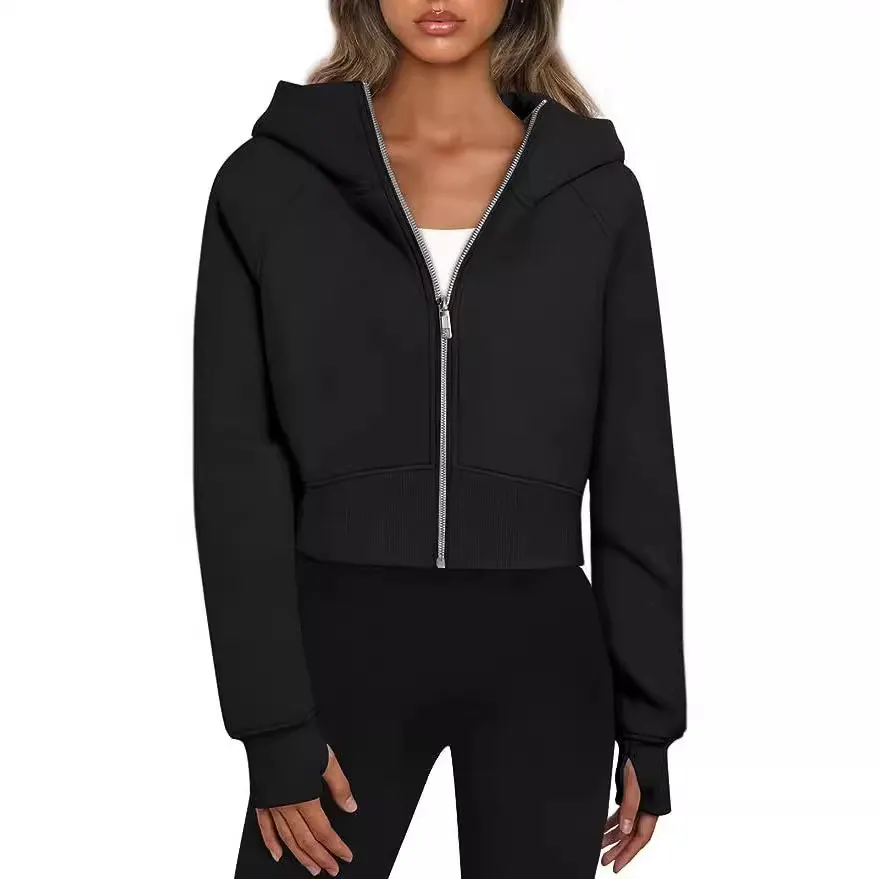 Nigikala Nigikala Korean Version Of The Autumn And Winter 2025 Version Of The Fashion Hooded Pocket Zipper Plus Velvet Jacket