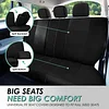 FH Group Full Set Cloth Car Seat Covers, Universal Fit Front and Split Bench Rear, Airbag Compatible, Washable for SUV, Sedan, Van - Black