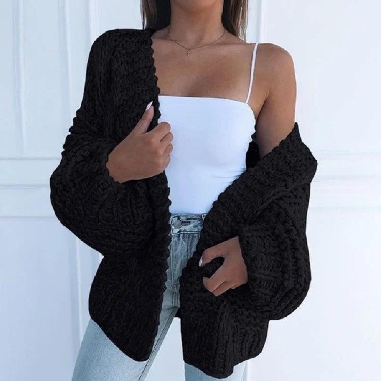 Uveng Cardigan Knitwear Distressed Long Sleeve Loose Sweater