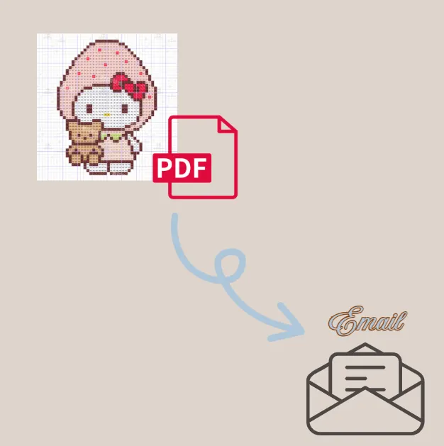 Strawberry Kitty Digital Pattern 