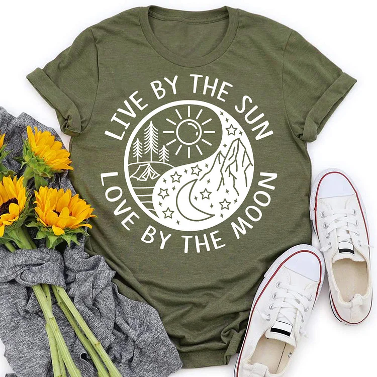 Live by the sun love by the moon  sun and moon T-shirt Tee -05341#537777