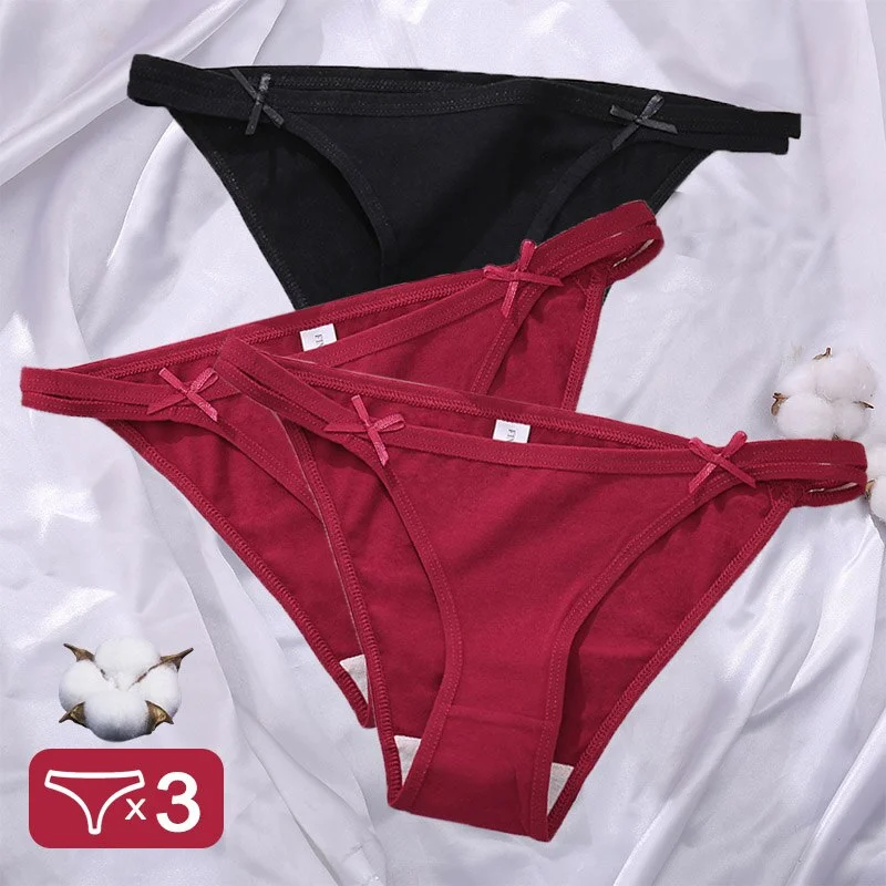 3PCS/Set Cotton Underwear Sexy Women's Lingerie Panties Female Underpants Sexy Briefs Low-Rise Intimates Pantys Cotton Panties