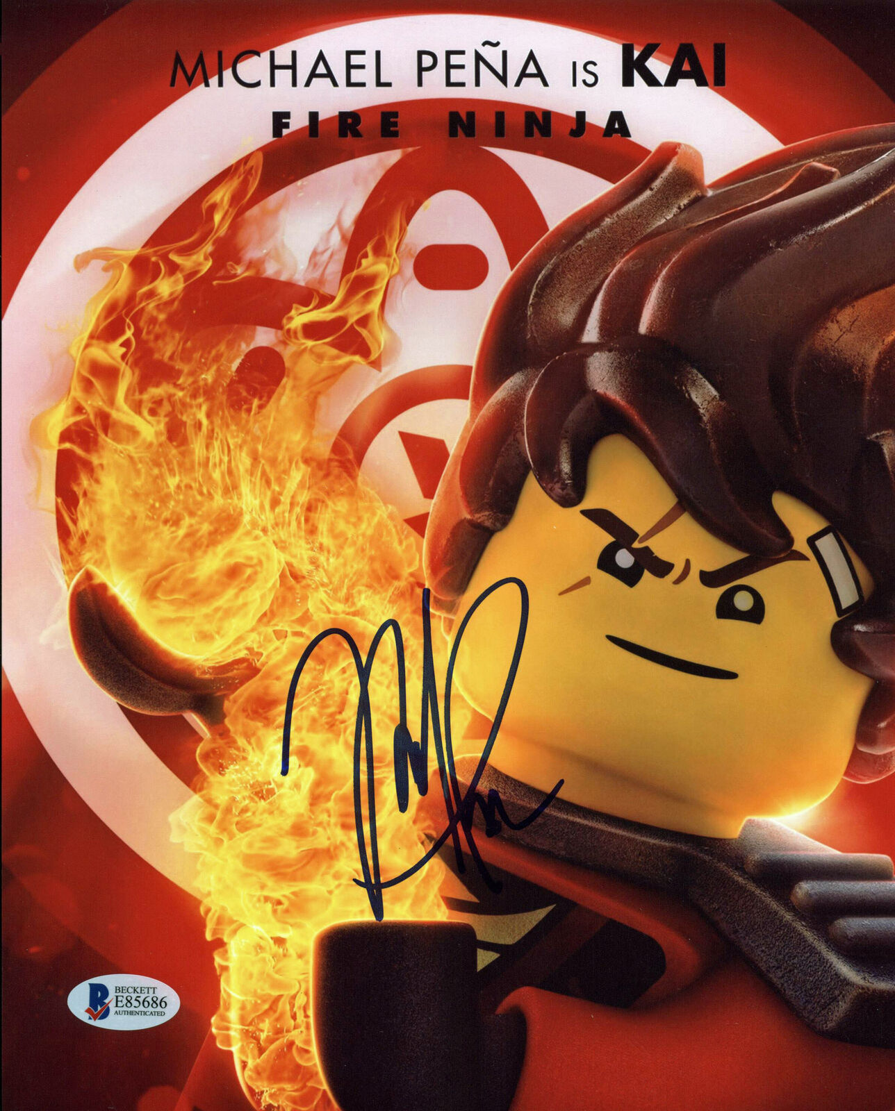 Michael Pena The Lego Ninjago Movie Authentic Signed 8x10 Photo Poster painting BAS #E85686