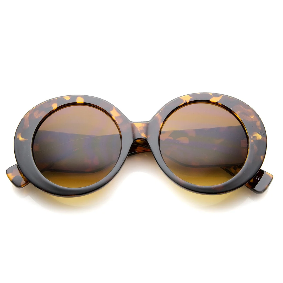 Womens High Fashion Glam Chunky Round Oversize glasses 50mm