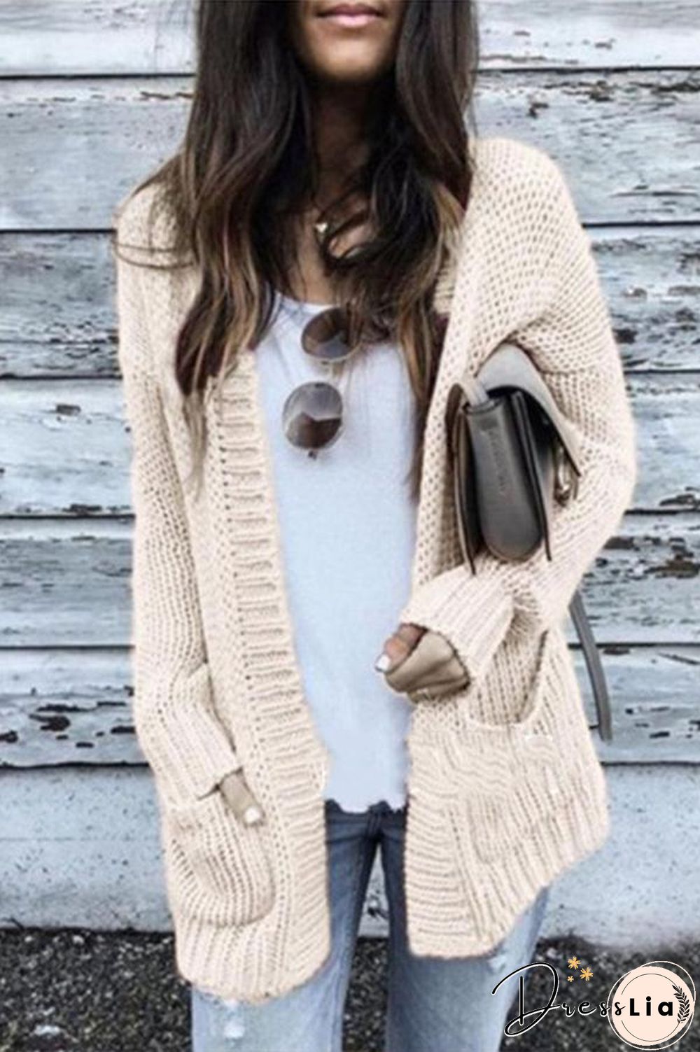 Loose Chunky Knit Cardigan P13376