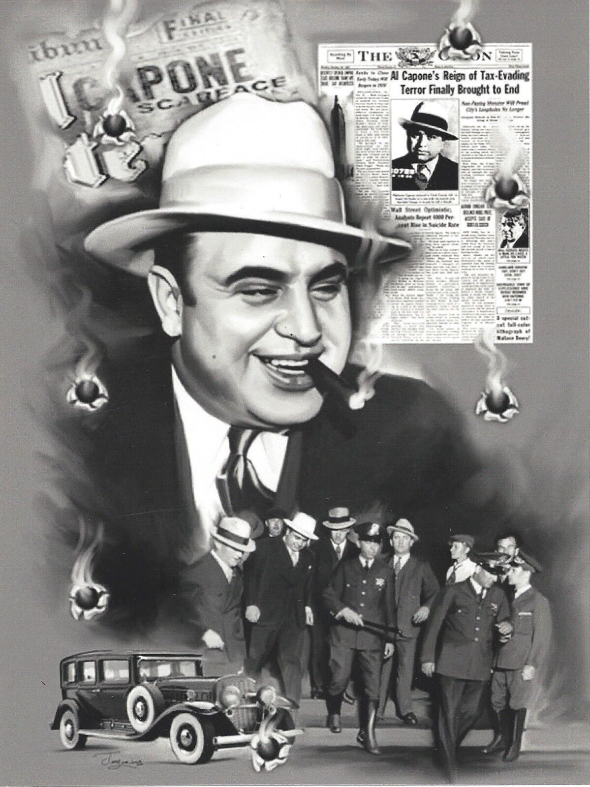 AL CAPONE COLLAGE 8X10 Photo Poster painting MAFIA ORGANIZED CRIME MOB MOBSTER PICTURE