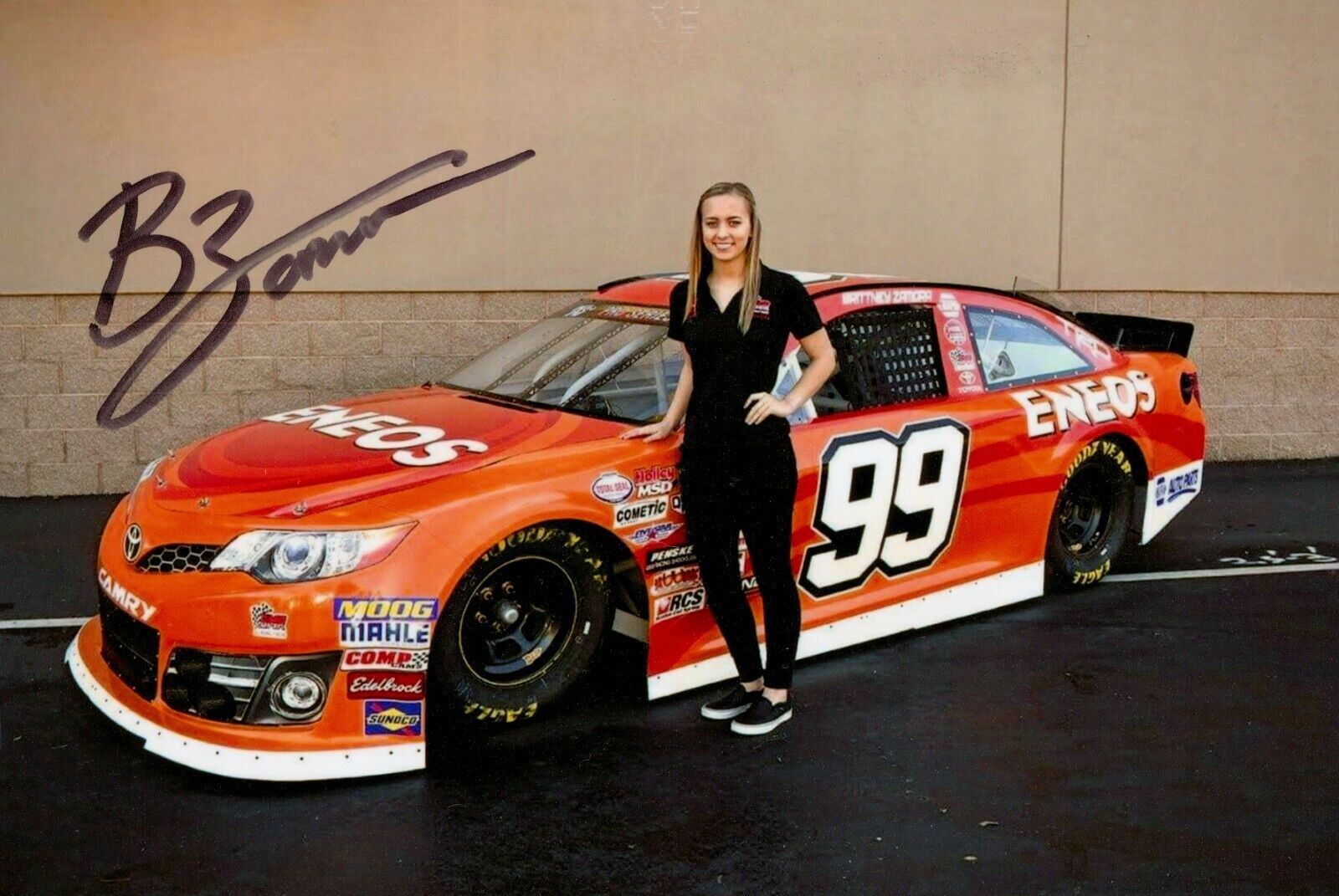 Brittney Zamora Signed 6x4 Photo Poster painting Stock Car racing ARCA Genuine Autograph + COA