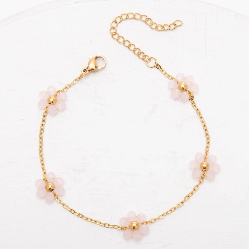 Sweet Flower Titanium Steel Bracelets In Bulk