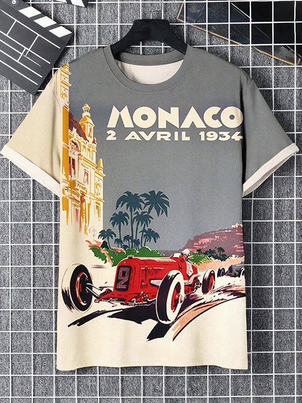Men's Monaco 2 Avril 1934 Car Race Art Print T-Shirt