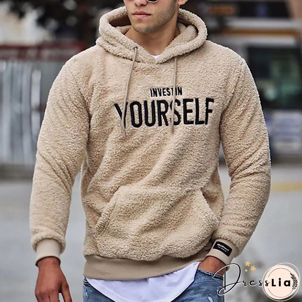 Mens Casual Printed Colour Hooded Sweatshirt