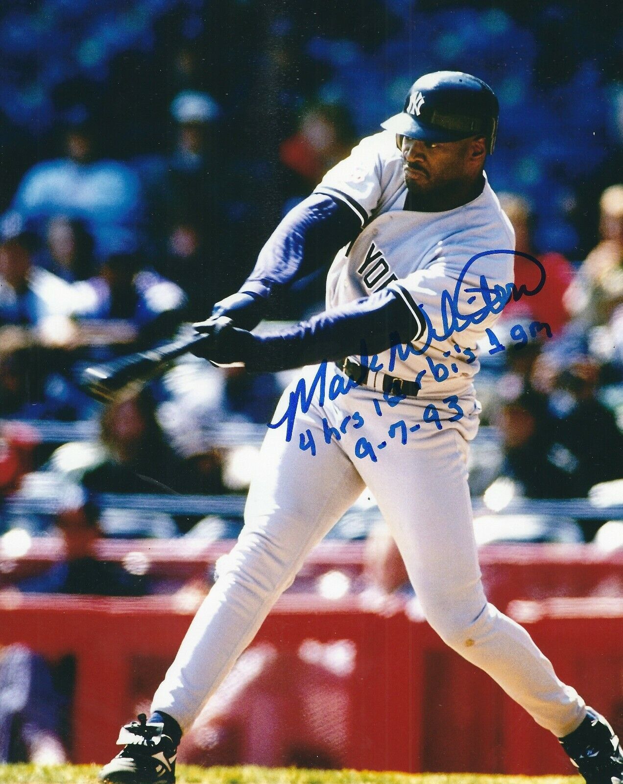 Signed 8x10 MARK WHITEN New York Yankees Photo Poster painting - COA