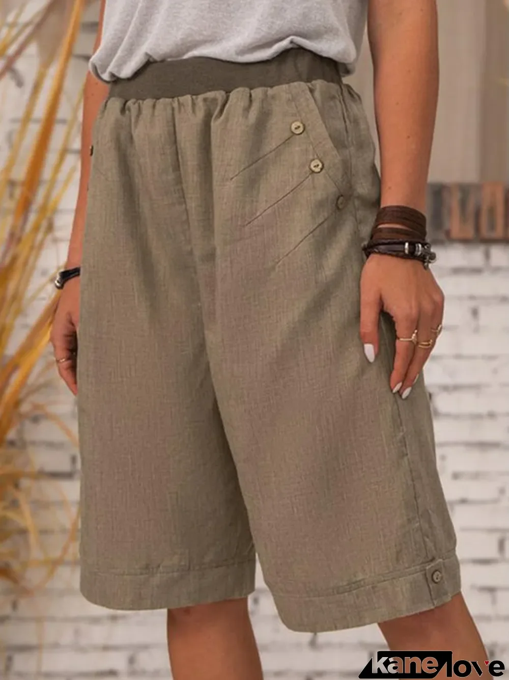 Women's Pure Color Casual Cotton Shorts