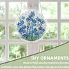 (18.5cm)DIY Acrylic Jigsaw Puzzle Window Hanging with Hanging Chain DIY Stained Glass Decoration Round Window Puzzle Decor for DIY Craft Project (Stained Glass Flower)