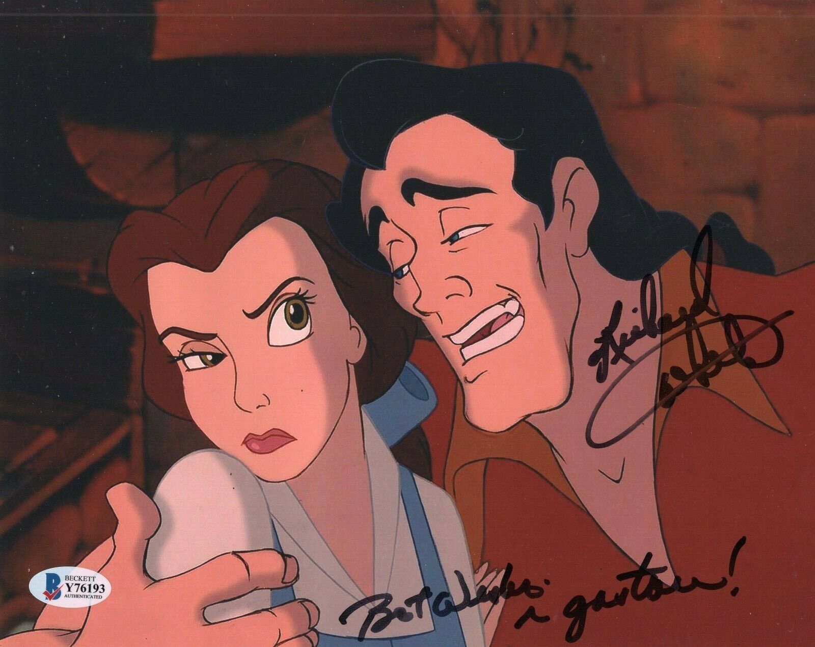 Richard White Signed Beauty and The Beast Gaston 8x10 Photo Poster painting w/Beckett COA Y76193