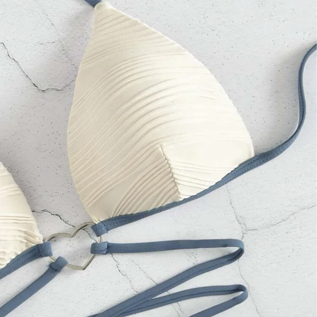 Churchf 2025 Split Hard Cup Bikini Love Rope Strap Bikini Swimsuit Lady Sexy Swimsuit