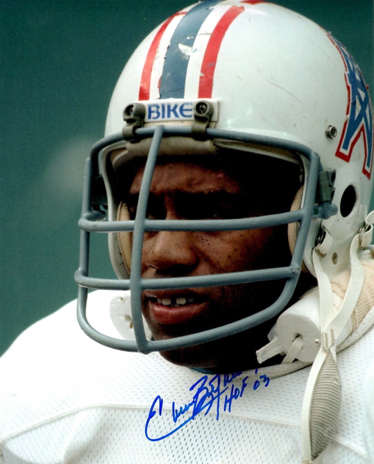 Signed 8x10 ELVIN BETHEA HOF '03 Houston Oilers Autographed Photo Poster painting - w/COA