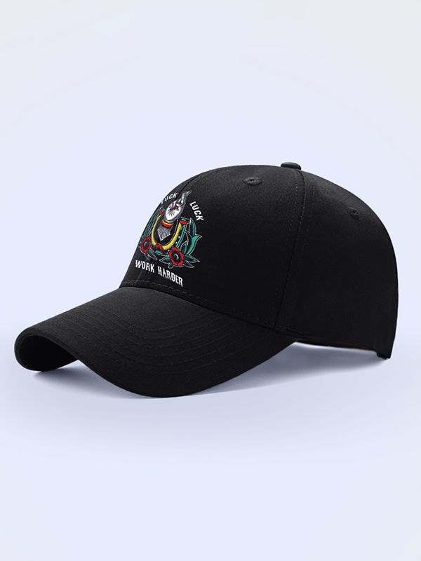 FUCK LUCK WORK HARDER HAND FLOWERS Basic Trucker Baseball Caps