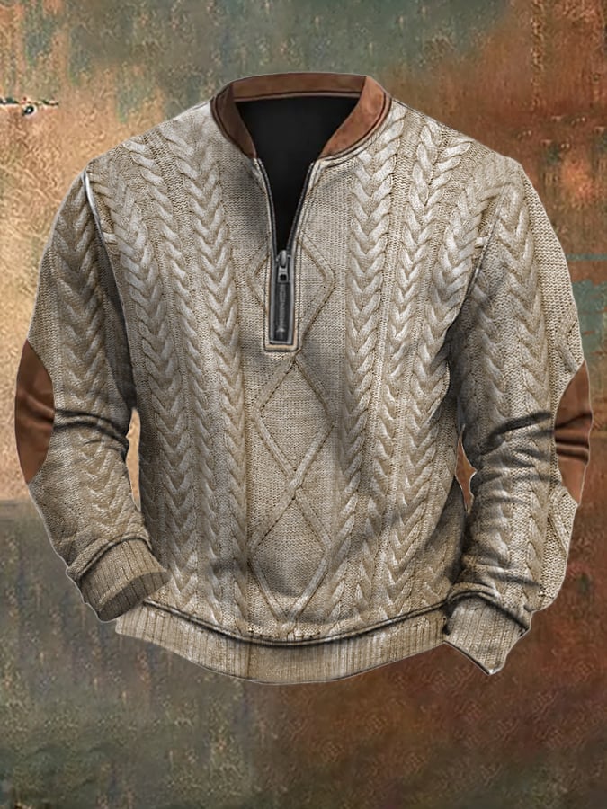 Men's Printed Zipper Sweatshirt